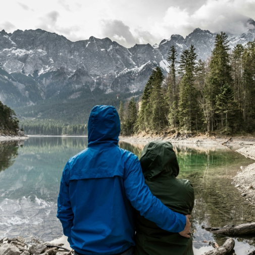 Travelers taking in the view